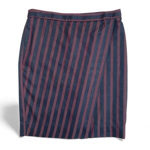 J. Crew  Striped Faux Wrap Pencil Skirt
